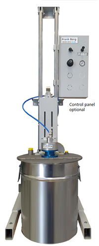 ATEX statiefroerwerk voor vaten, 200L vaten, EX, explosieveilige menger, pneumatisch roerwerk, pneumatische menger, persluchtaangedreven menger,