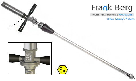 ATEX IBC Container reiniger - tankreiniger explosieveilig, IBC's reinigen met hoge druk, nozzle, reinigingskop, lans, pneumatisch