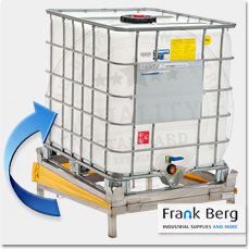 ibc tilters, ibc container tippers, tote tilters, drain ibc tanks