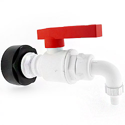 IBC Adaptateur Valve de Rechange de Tonneau pour Citerne Réservoir IBC  1000/18/20/25/30 Litres d'Eau Robinet 58mm 0 degré