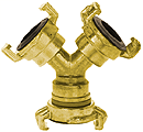 Brass GK Coupling Y distributor, GEKA couplings, quick coupling, water coupling