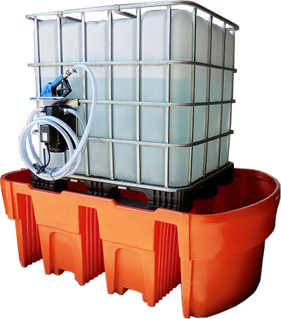 AdBlue spill containment pallet for 1000 liter AdBlue tanks