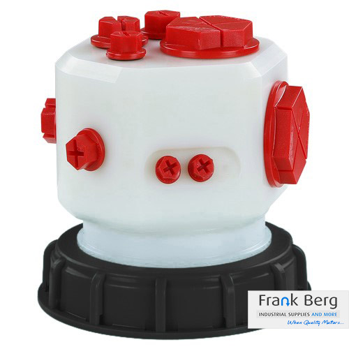 ibc connect multiblock, ibc lid with various connections, ibc-connect, multi flex block, multiblock, multiflexblock,  ibc tank connector, ibc tote, industrial