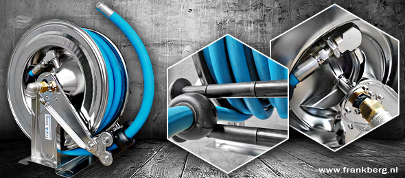 ➰ Industrial hose reels - Sping operated hose reels, Stainless