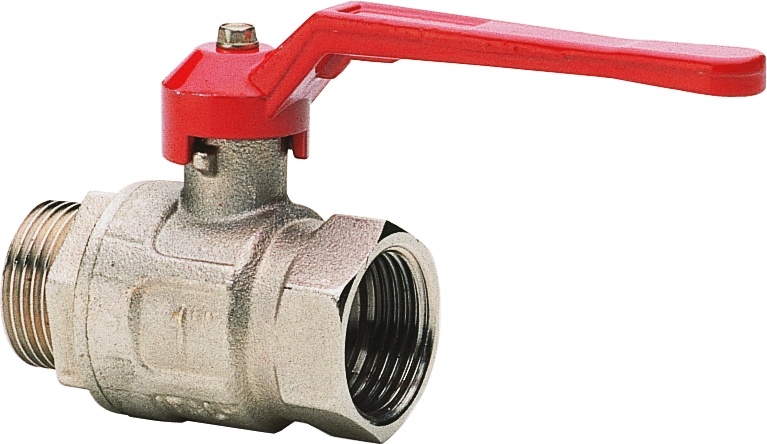 Brass ball valve full bore, BSP female thread, male thread