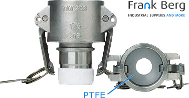 PTFE lined camlock couplings, Camlock with PTFE lining