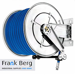 stainless steel hose reel, automatic hose reel stainless steel, AISI 304, food industry hose reel, hose reel water, hose reel air, food hose, retractable hose reel