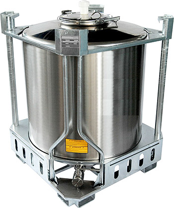 RVS IBC, RVS IBC tank, stapelbare rvs tank, RVS IBC container